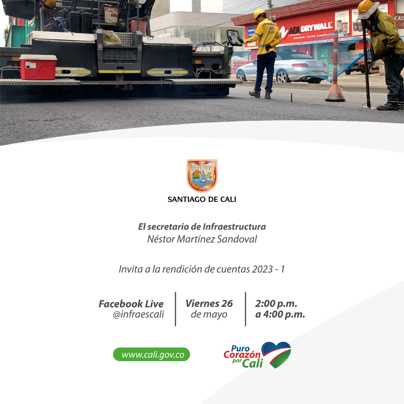 Mañana viernes 26 de mayo, Infraestructura rendirá cuentas a los caleños Mañana viernes 26 de mayo, Infraestructura rendirá cuentas a los caleños