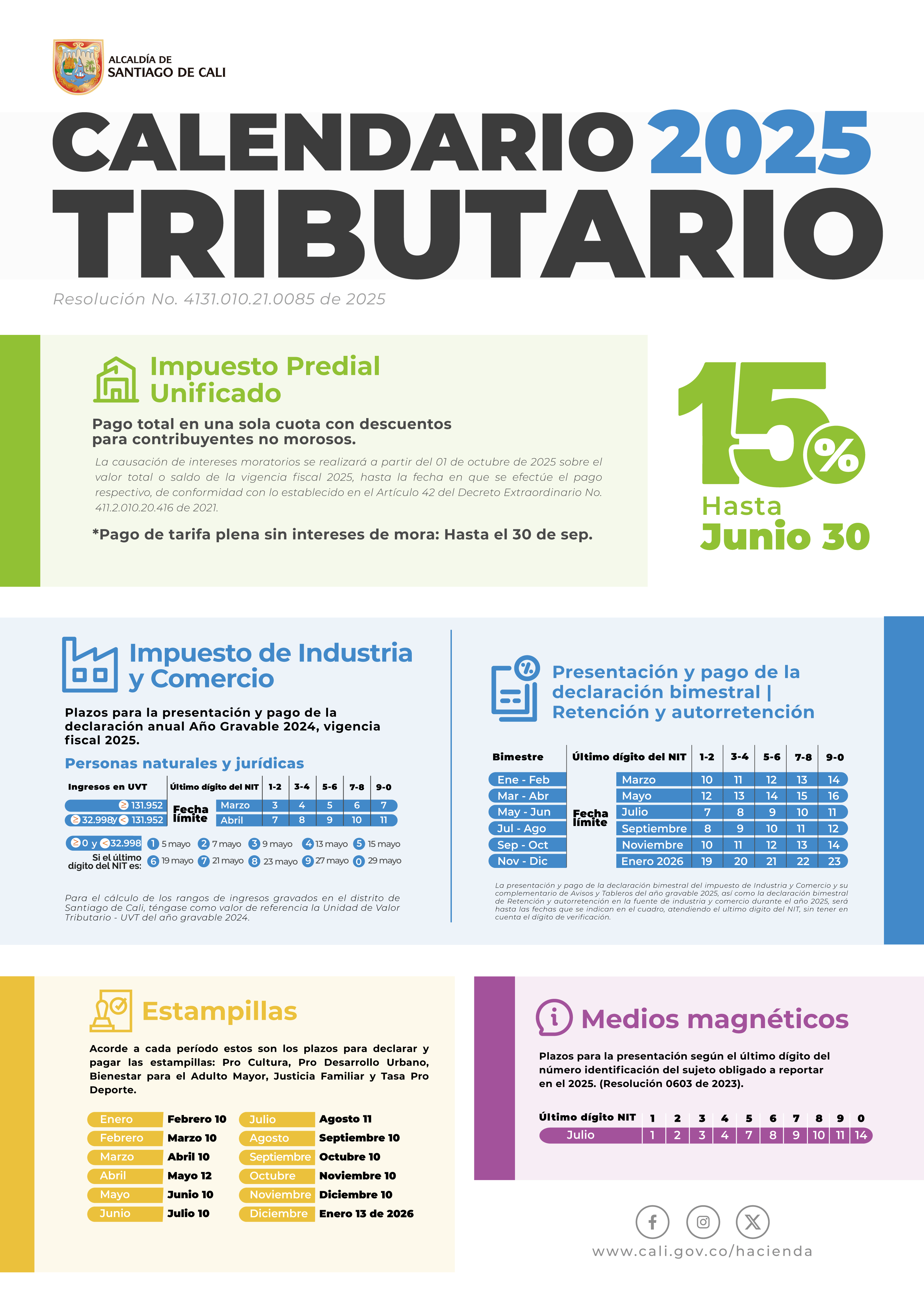 Calendario tributario 2025 - Actualizado Calendario tributario 2025 - Actualizado