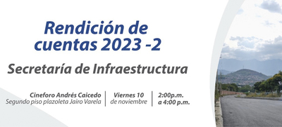 Con&eacute;ctese el viernes 10 de noviembre a la rendici&oacute;n de cuentas de la Secretaria de Infraestructura