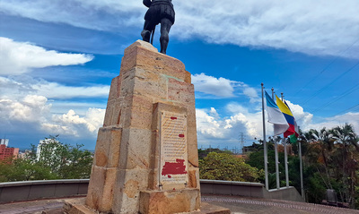 Vandalizada por segunda vez, en menos de 2 meses, placa de Sebast&iacute;&aacute;n de Belalc&aacute;zar