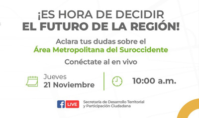 En vivo, conozca y decida su voto en la consulta popular para conformar el &Aacute;rea Metropolitana del Suroccidente Colombiano