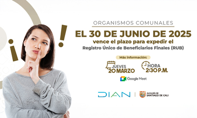 Dian impartir&aacute;, el 20 de marzo, capacitaci&oacute;n sobre el registro &uacute;nico de beneficiarios finales a organismos comunales