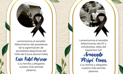 La Secretar&iacute;a del Deporte y la Recreaci&oacute;n de Cali honra la memoria de Luis Fidel Moreno Rumi&eacute; y Armando &lsquo;Piripi&rsquo; Osma