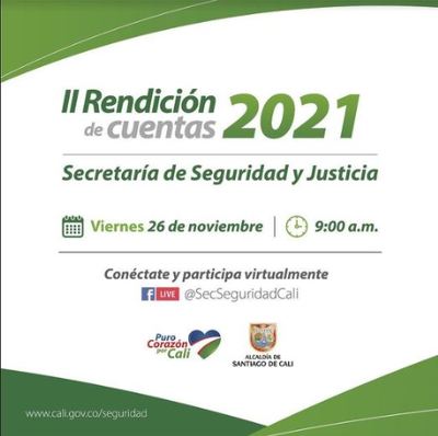 Invitaci&oacute;n a Segunda Rendici&oacute;n de Cuentas Secretaria de Seguridad y Justicia 2021