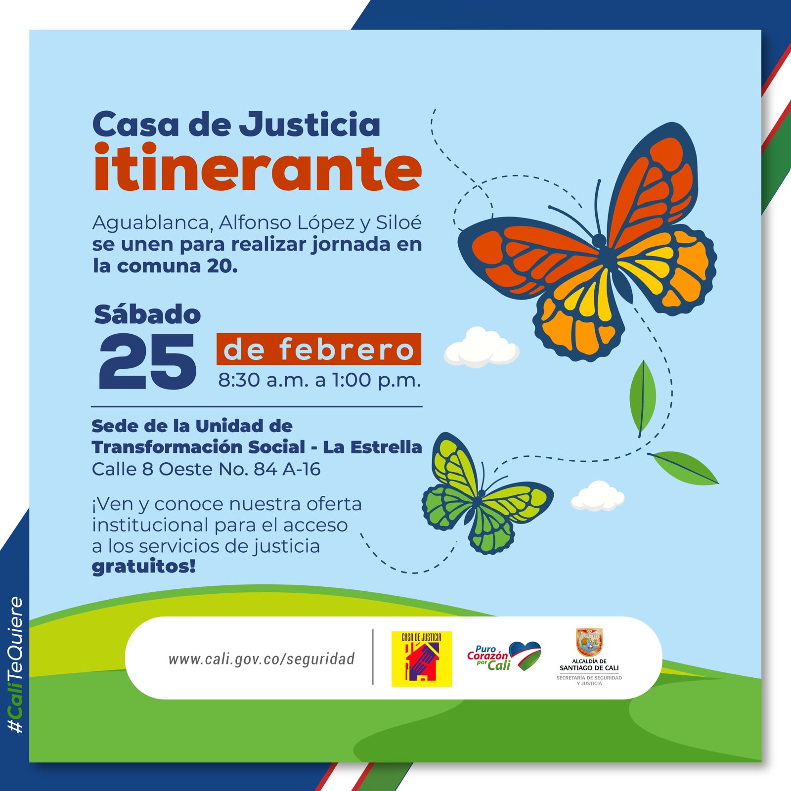Agéndate con la Casa de Justicia Itinerante este sábado en la comuna 20