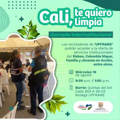 Jornada interinstitucional de servicios para los recicladores UPFRAME