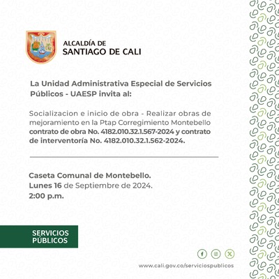 Socializaci&oacute;n e inicio de obra  - Corregimiento de Montebello