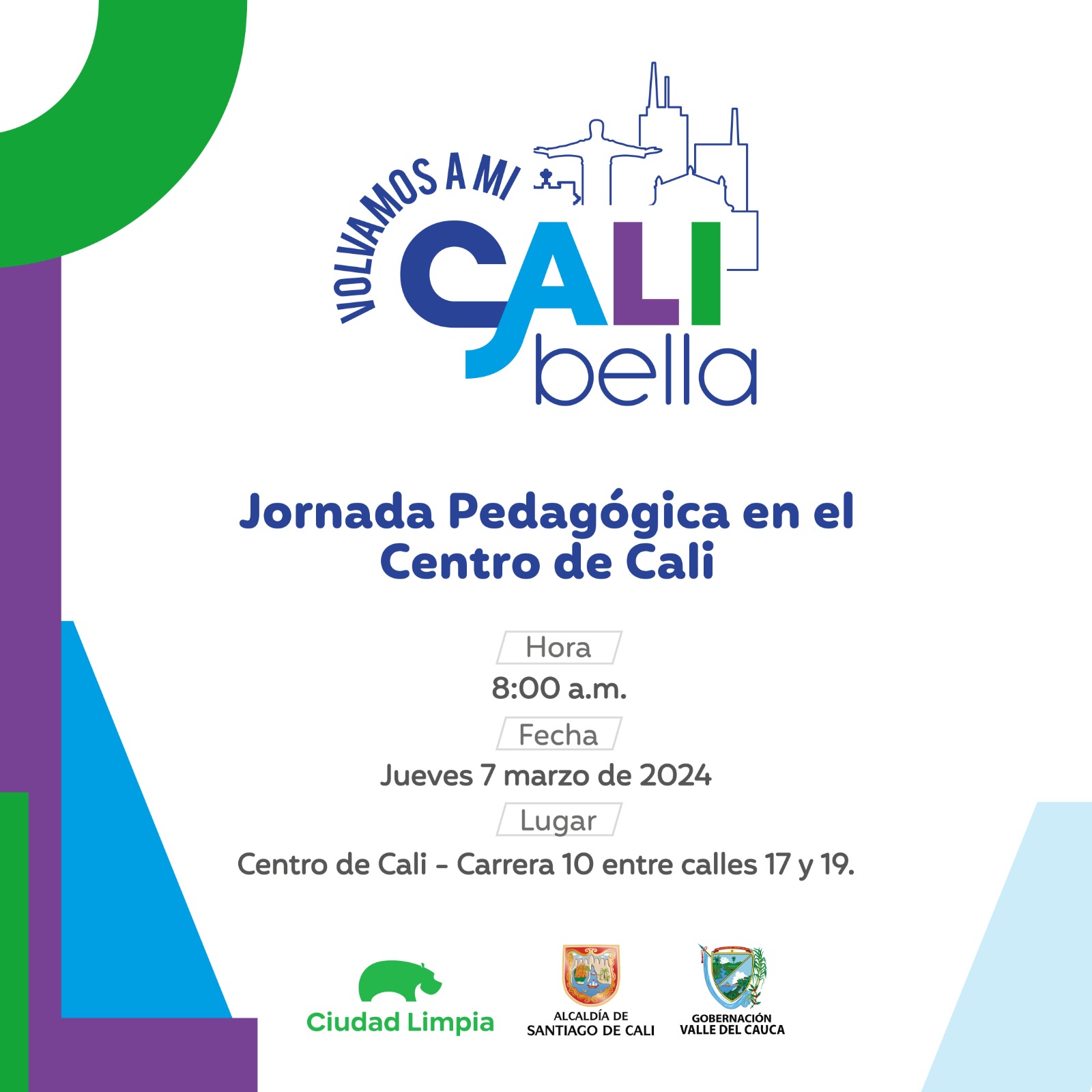 Jornada pedagógica en el Centro de Cali