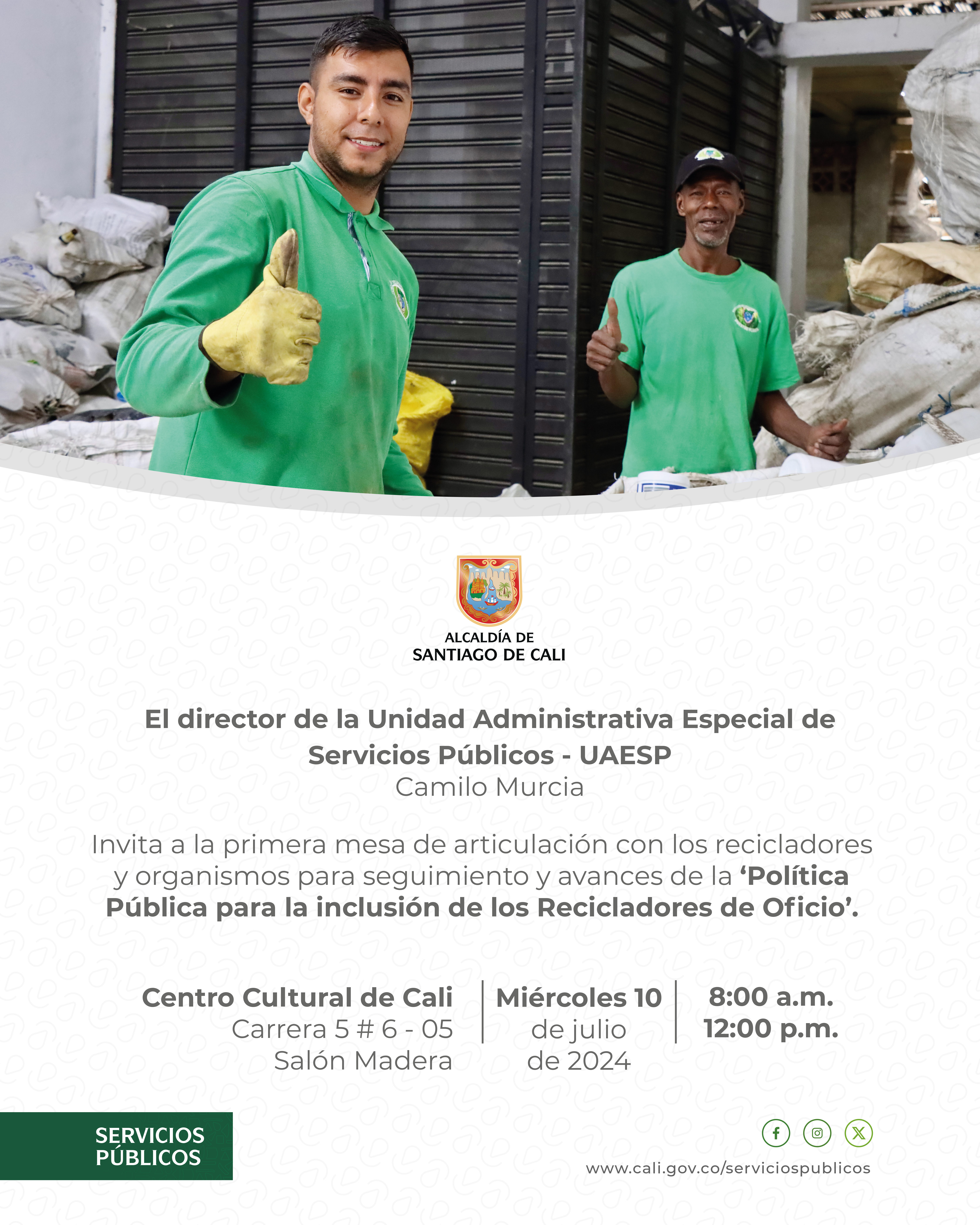 Mesa de articulación de la Política Pública para la inclusión de los Recicladores de Oficio