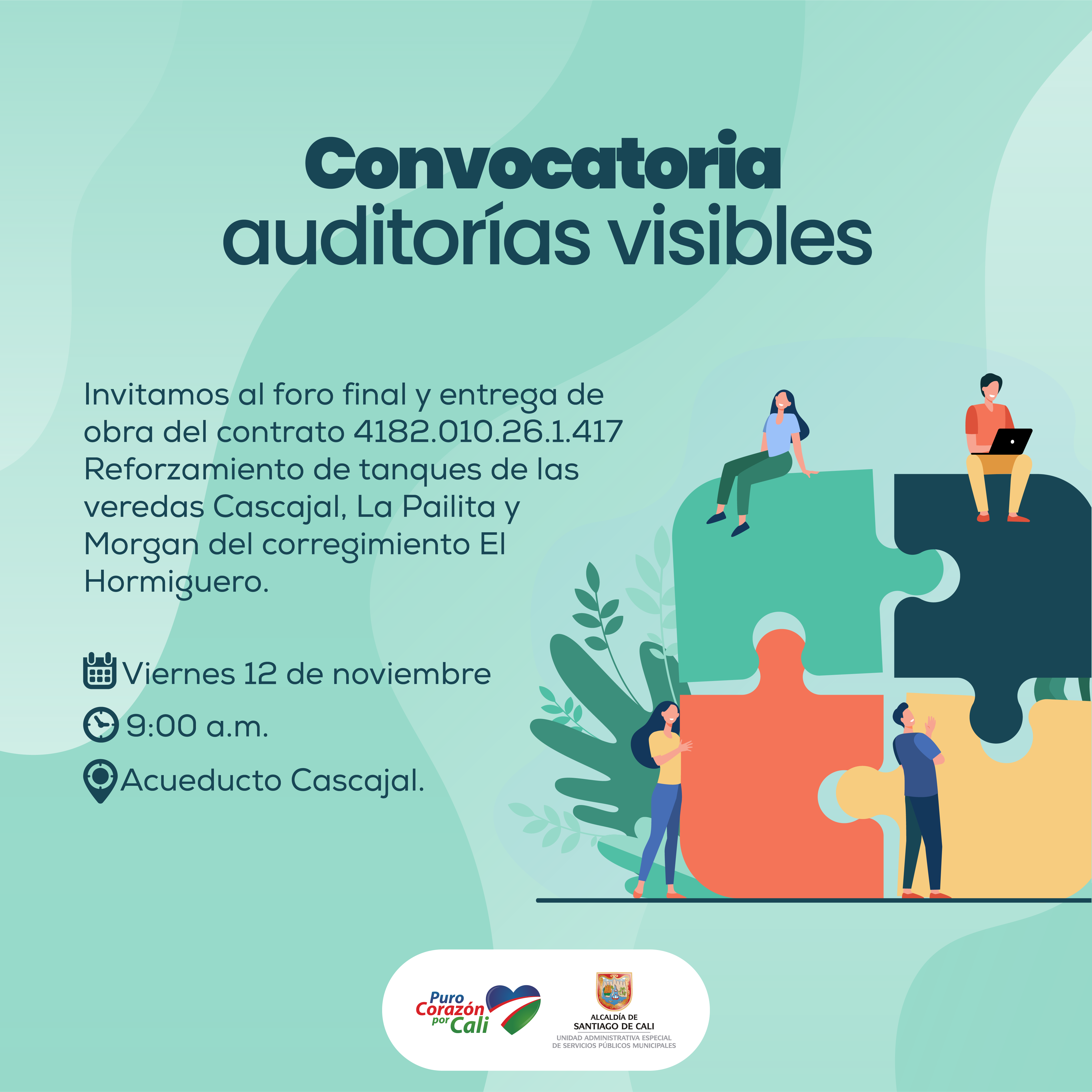 Convocatoria a Auditoría Visible Reforzamiento de Tanques en el Hormiguero