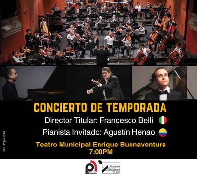 CONCIERTO DE TEMPORADA Orquesta Filarm&oacute;nica de Cali