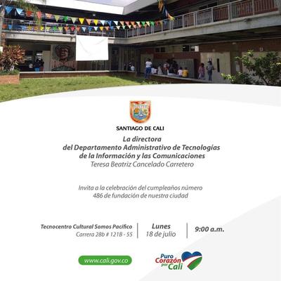Ruta de innovaci&oacute;n en el marco del cumplea&ntilde;os n&uacute;mero 486 de fundaci&oacute;n de Santiago de Cali