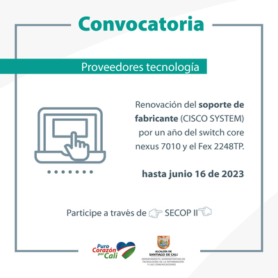 Convocatoria - Proveedores tecnolog&iacute;a