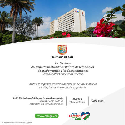 Invitaci&oacute;n Segunda Rendici&oacute;n de Cuentas Departamento Administrativo TIC