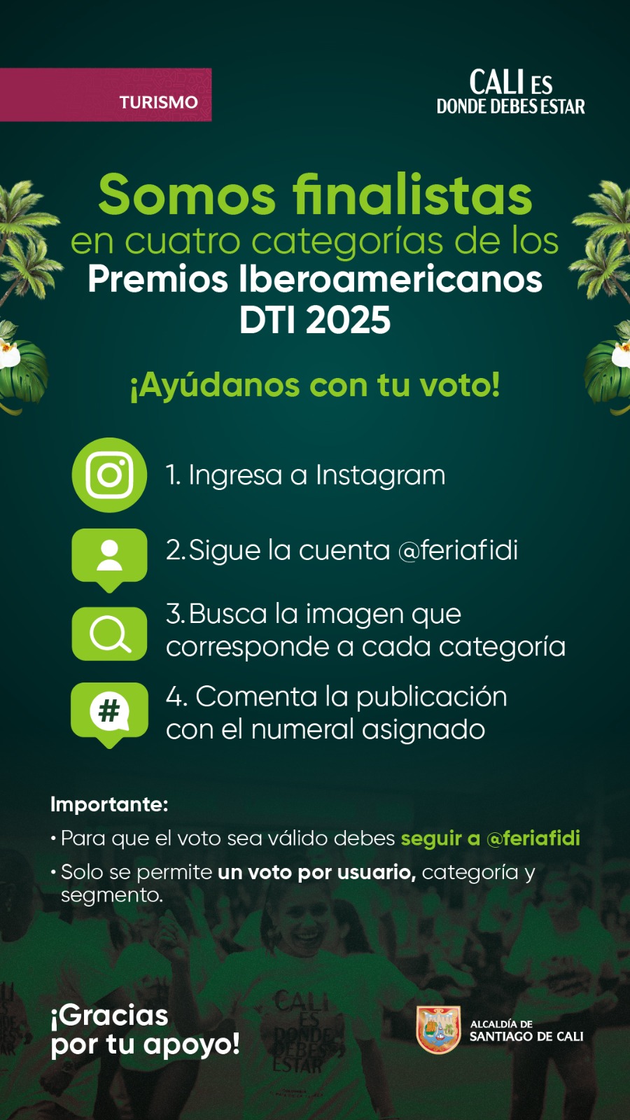 Cali es finalista en los Premios Iberoamericanos DTI 2025 por sus buenas prácticas en turismo: conoce cómo votar y ayuda a la ciudad a ganar