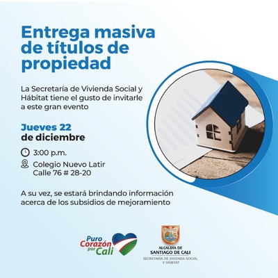 Entrega Masiva de T&iacute;tulos de Propiedad