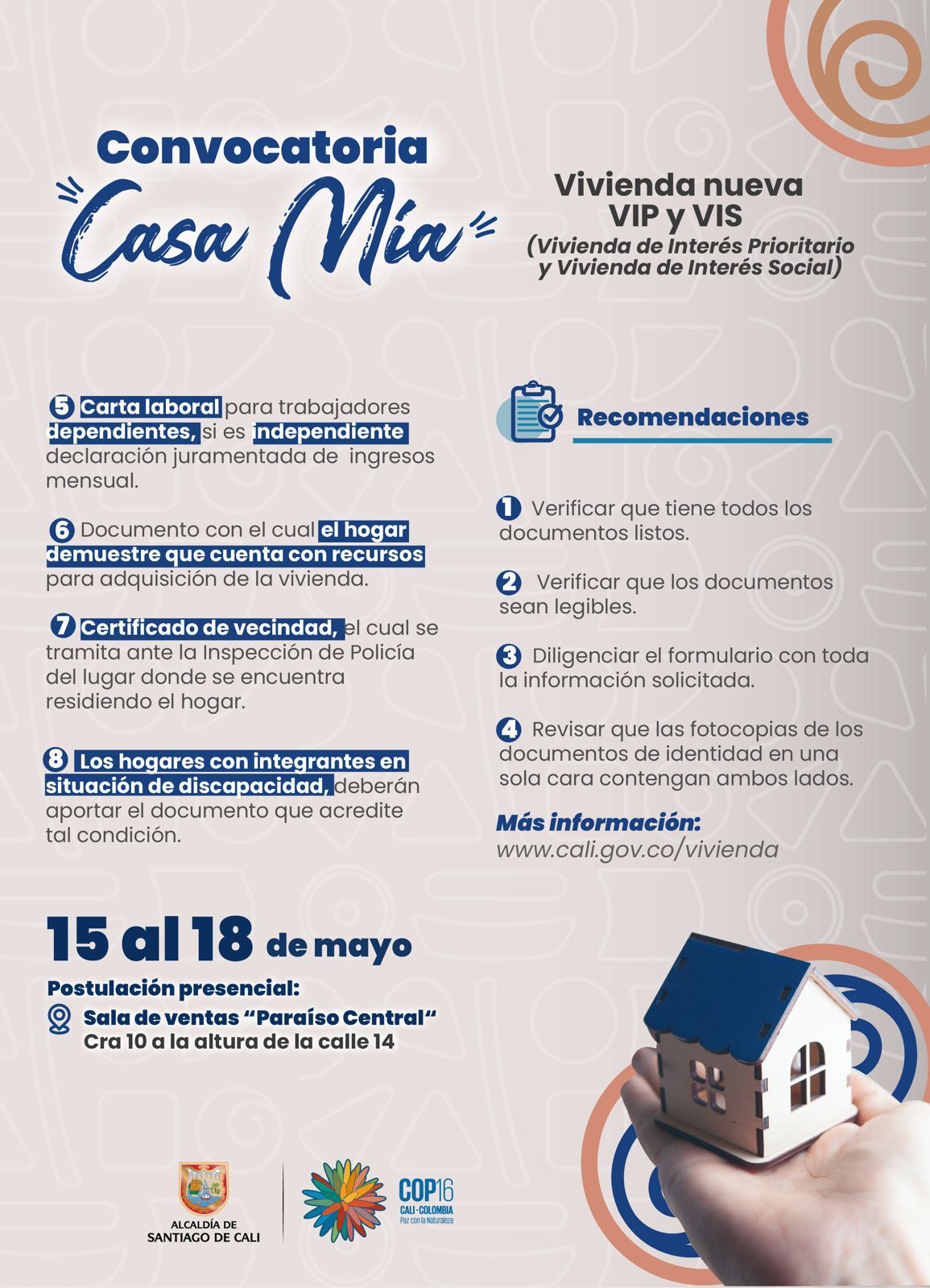 Abierta la primera convocatoria del año 2024 para acceder al  Subsidio de Vivienda Distrital ‘Casa Mía’