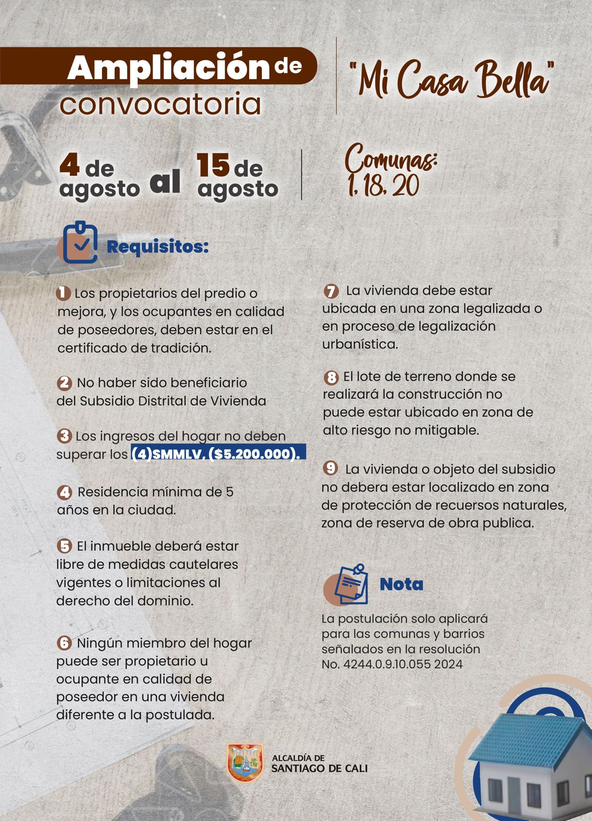 Volante Ampliación de subsidio de mejoramiento de vivienda “Mi Casa Bella” - 02