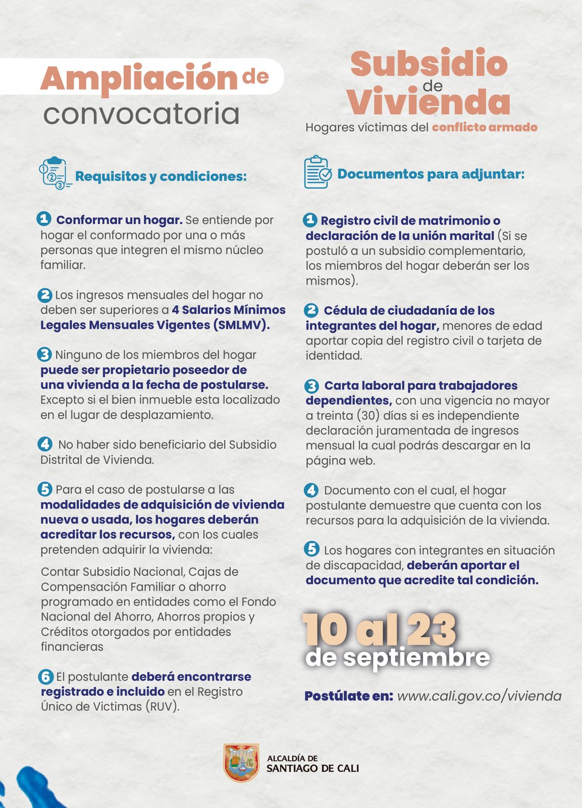 Volante interno Subsidio Conflicto Armado